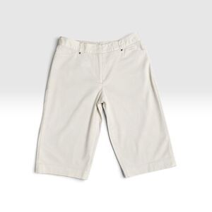 Spanner Bermuda Shorts Womens 8 White Stretch Cotton Mid Rise 28x14 Bermuda
